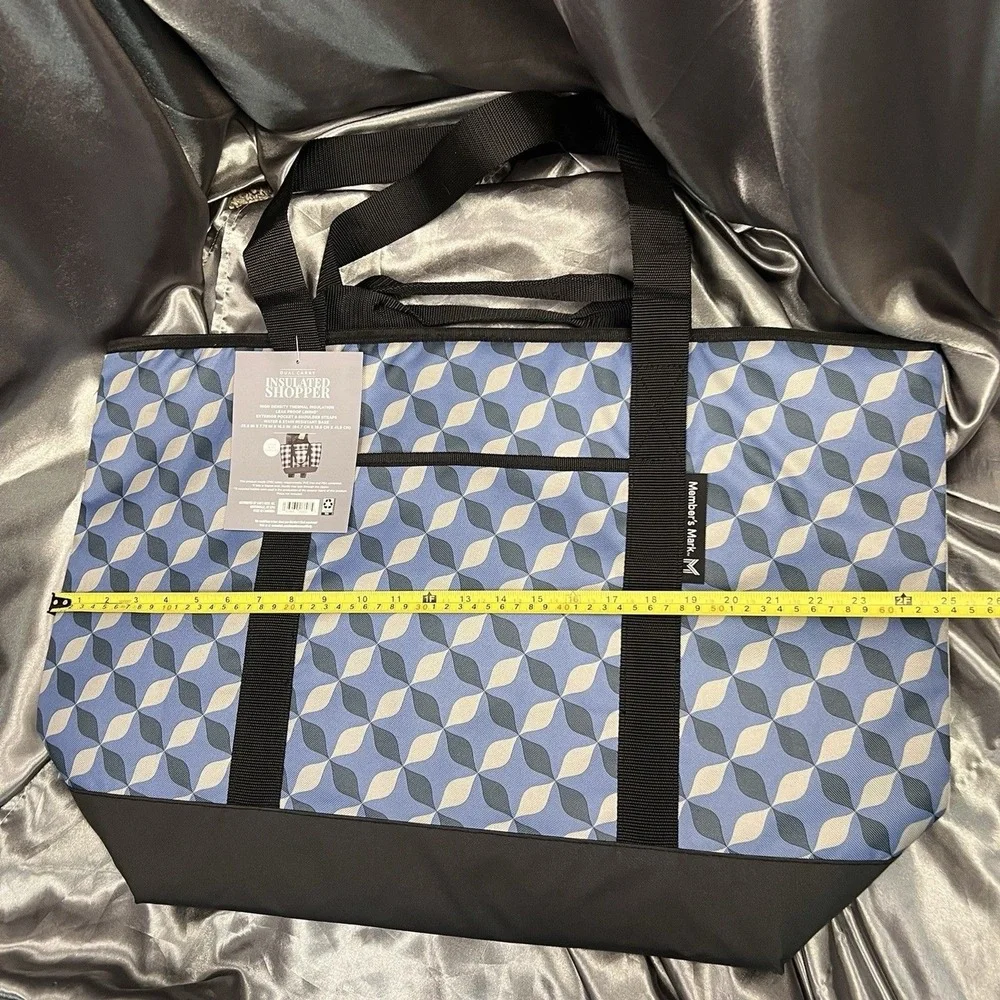 Member's‎ Mark Dual Carry Insulated Shopper Bag 10 Gallon Leak Proof Blue Gray